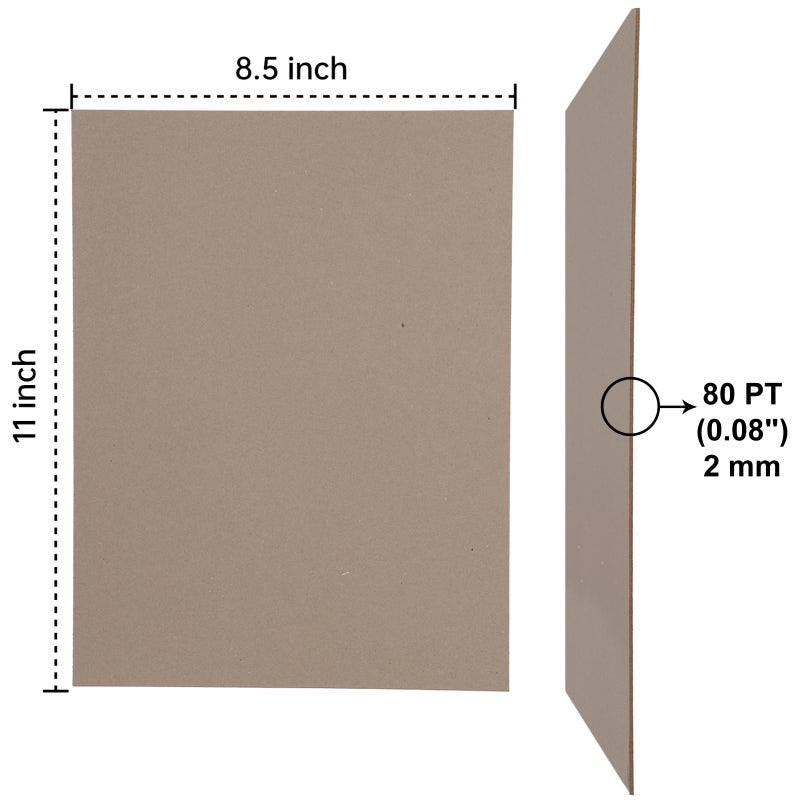 Navy Penguin Heavy-Duty Chipboard Sheets 8.5 x 11 in - 80 PT (2mm) Thick - 20 Sheets of Chip Board for Binding Covers, Book Boards, Backing and Crafts - Sturdy Alternative to Thin Cardboard Sheets - Image 4